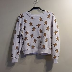 Adorable gingerbread white crewneck